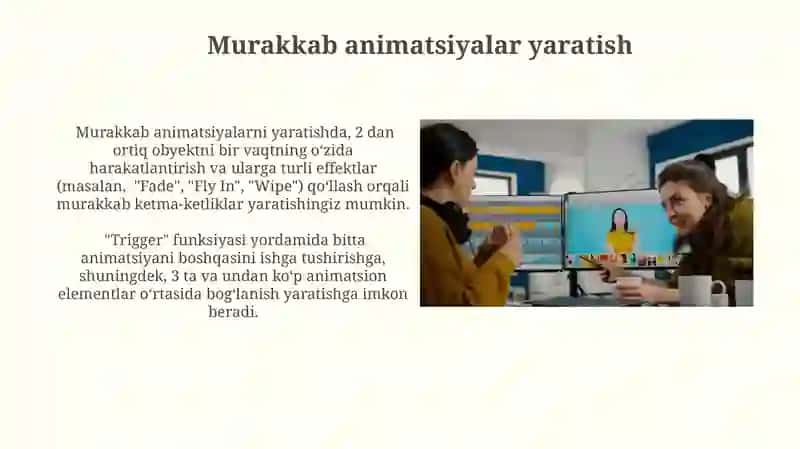 MS PowerPoint dasturida o'tishlar va animatsiyalar bilan ishlash 4