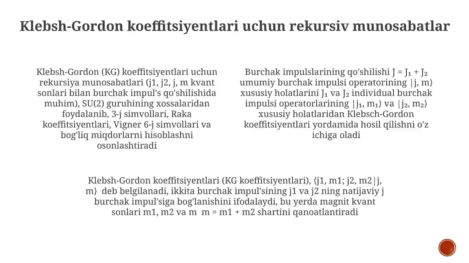 Klebsh-Gordon Koeffitsientlari 4