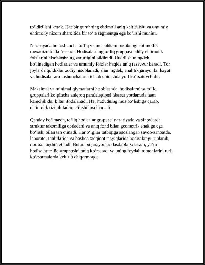 HODISALARNI TOʻLIQ GRUPPASI 4