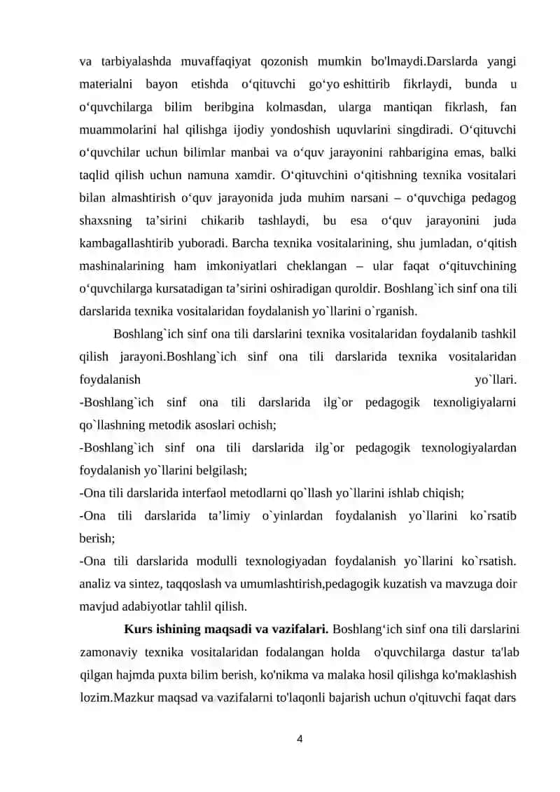 Boshlang‘ich sinf ona tili darslarida texnika vositalaridan foydalanish 4