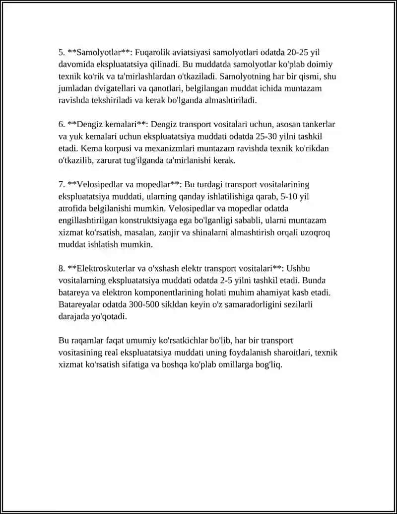 Transport Vositasi Ishonchligiga Ta'sir Etuvchi Ekspluatatsion Omillar 4
