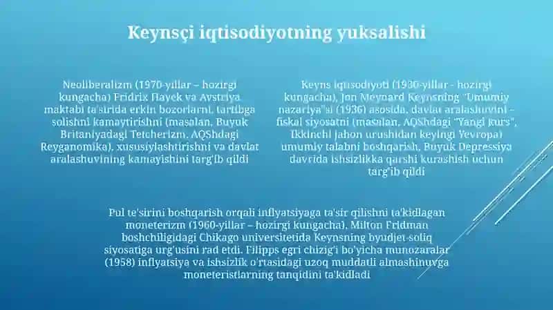 Monetarizm va neoliberalizm evolyutsiyasi 4