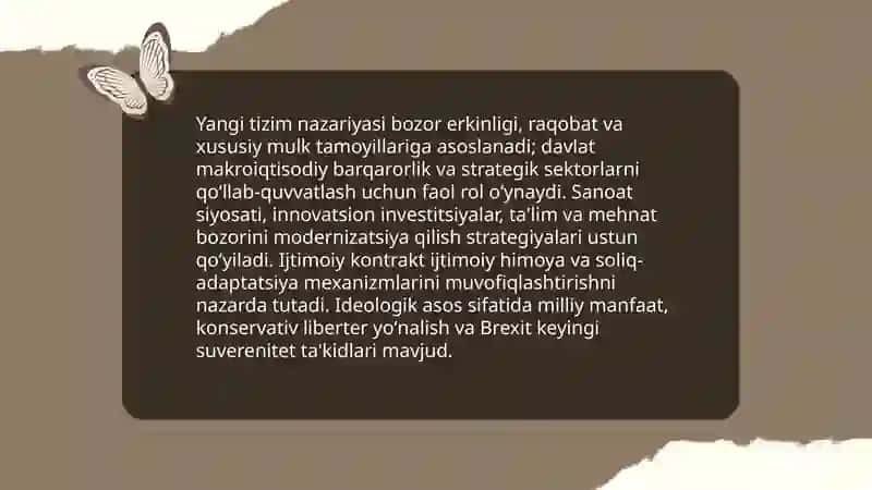 Yanada buyuk britaniya uchun yangi iqtisodiy va mafkuraviy tizimning paydo bo'lishi. 4