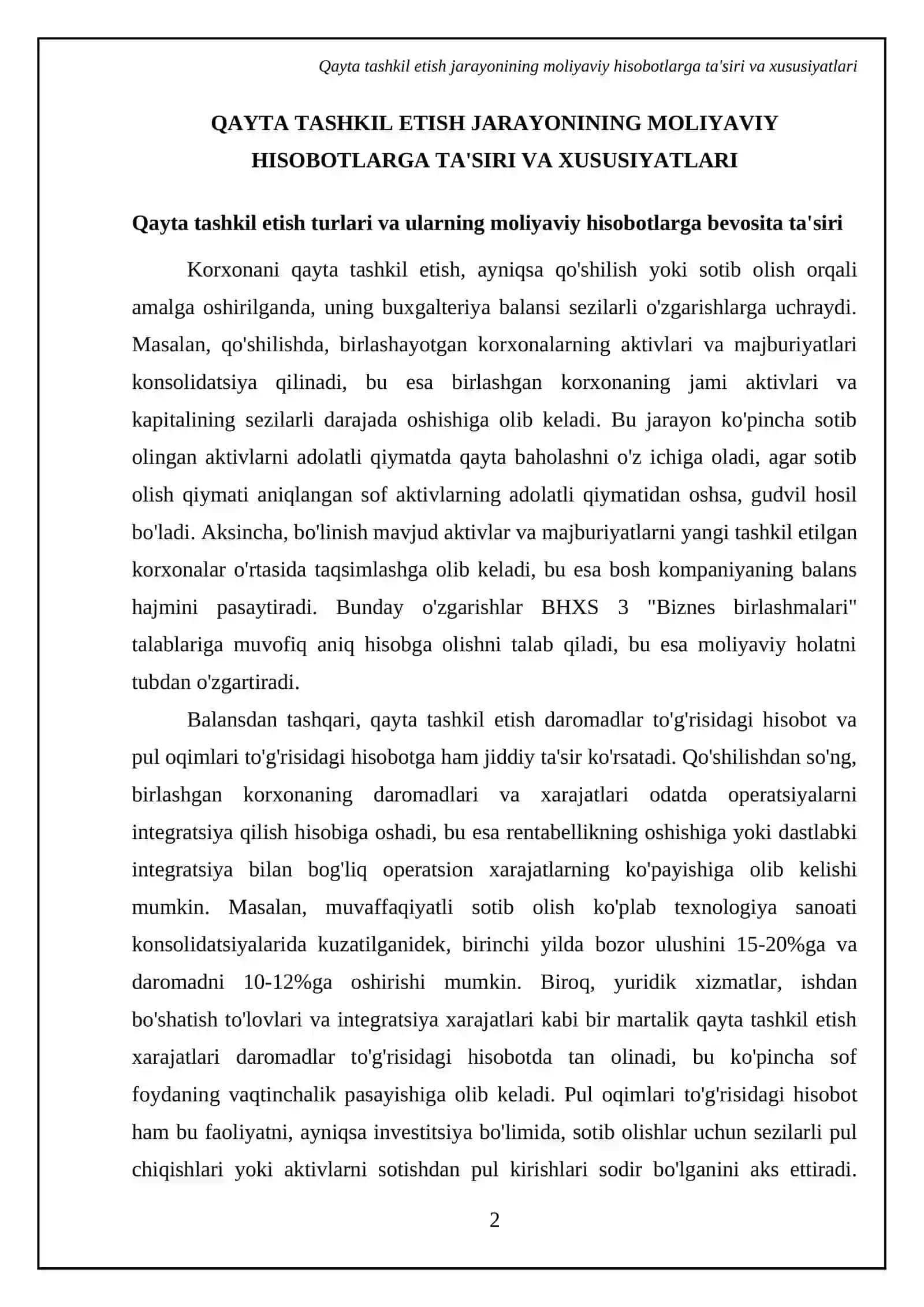 Qayta tashkil etishda moliyaviy hisobotlarni shakllantirish (23-BEMS) 4