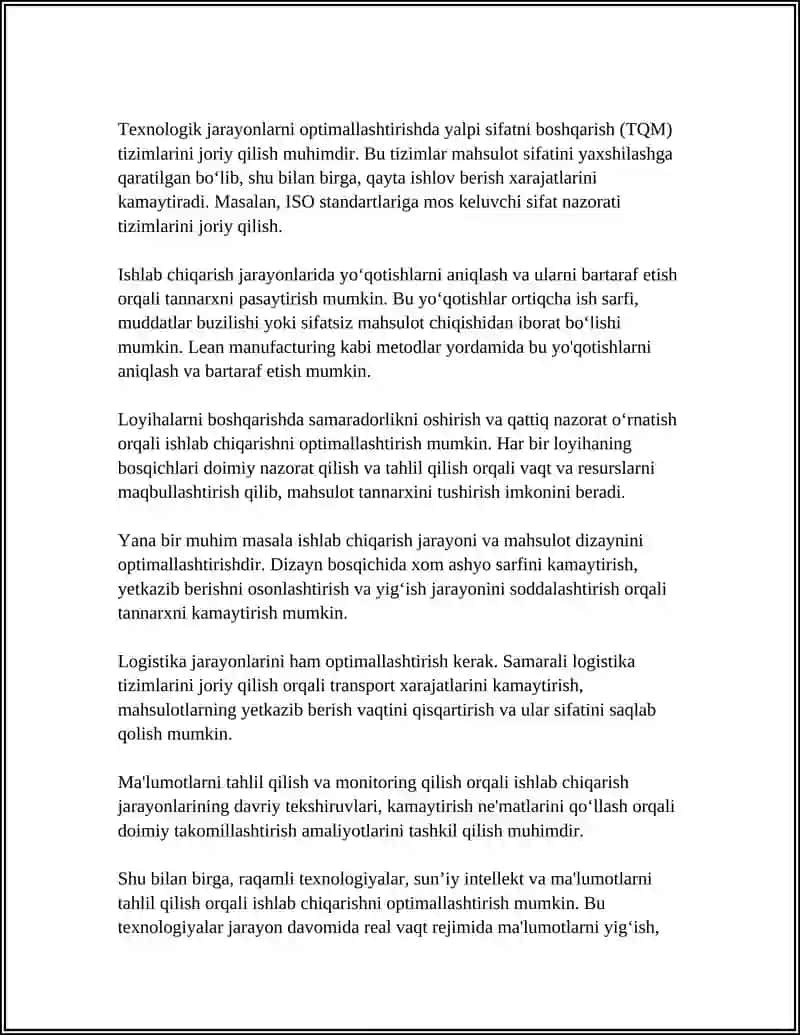 MAHSULOT TANNARXINI PASAYTIRISH YO‘LLARI 4