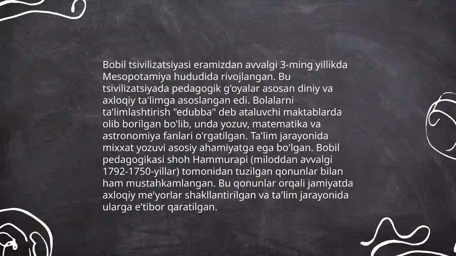 Qadimgi davrlarda VII asrgacha bo'lgan ta'lim va pedagogik fikrlar 4