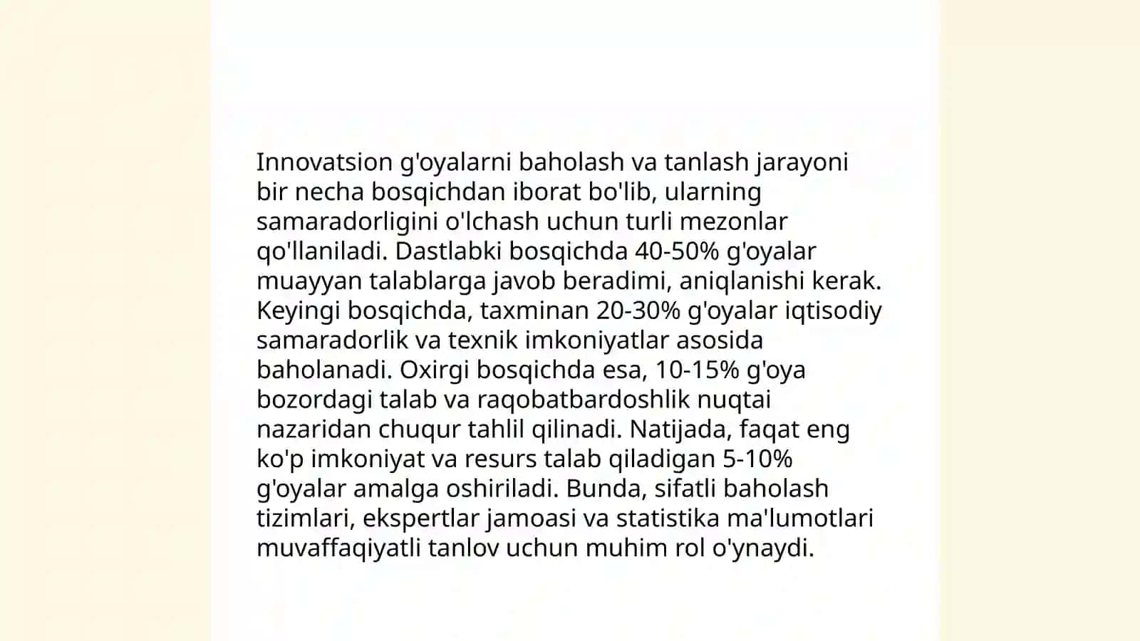 Innovatsion menejment fa’nidan mustaqil ish 4