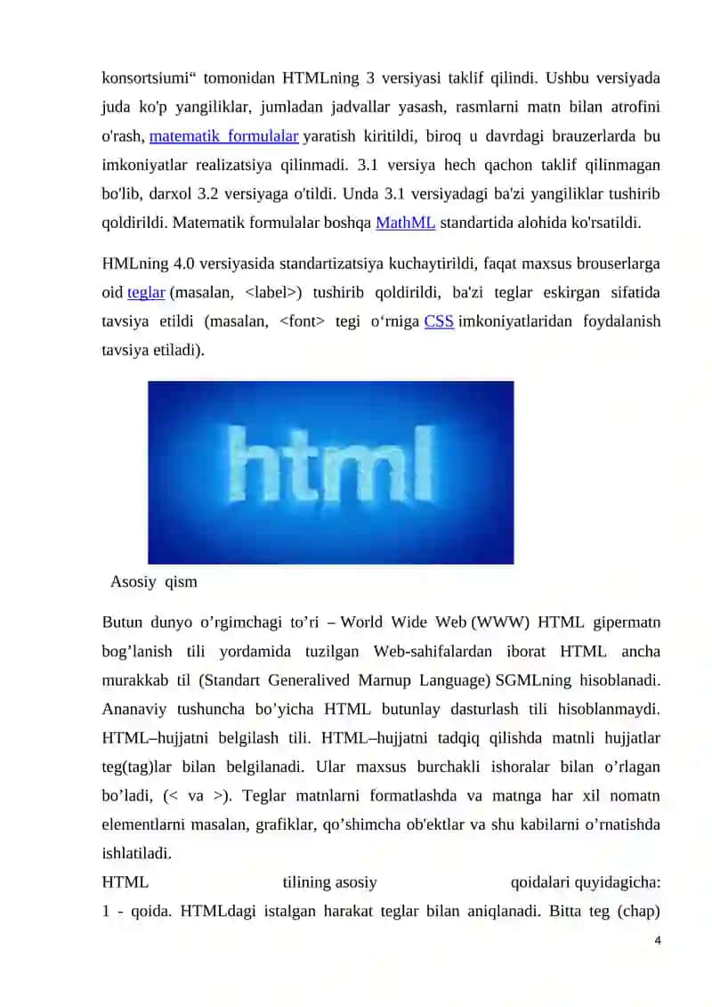 HTML tilida FAKULTET web sahifasini yaratish 4