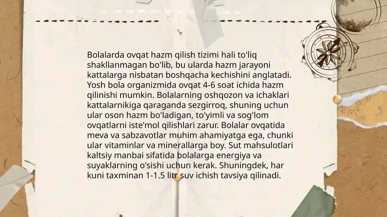Ovqat hazm qilish tizimining yosh xususiyatlari 4