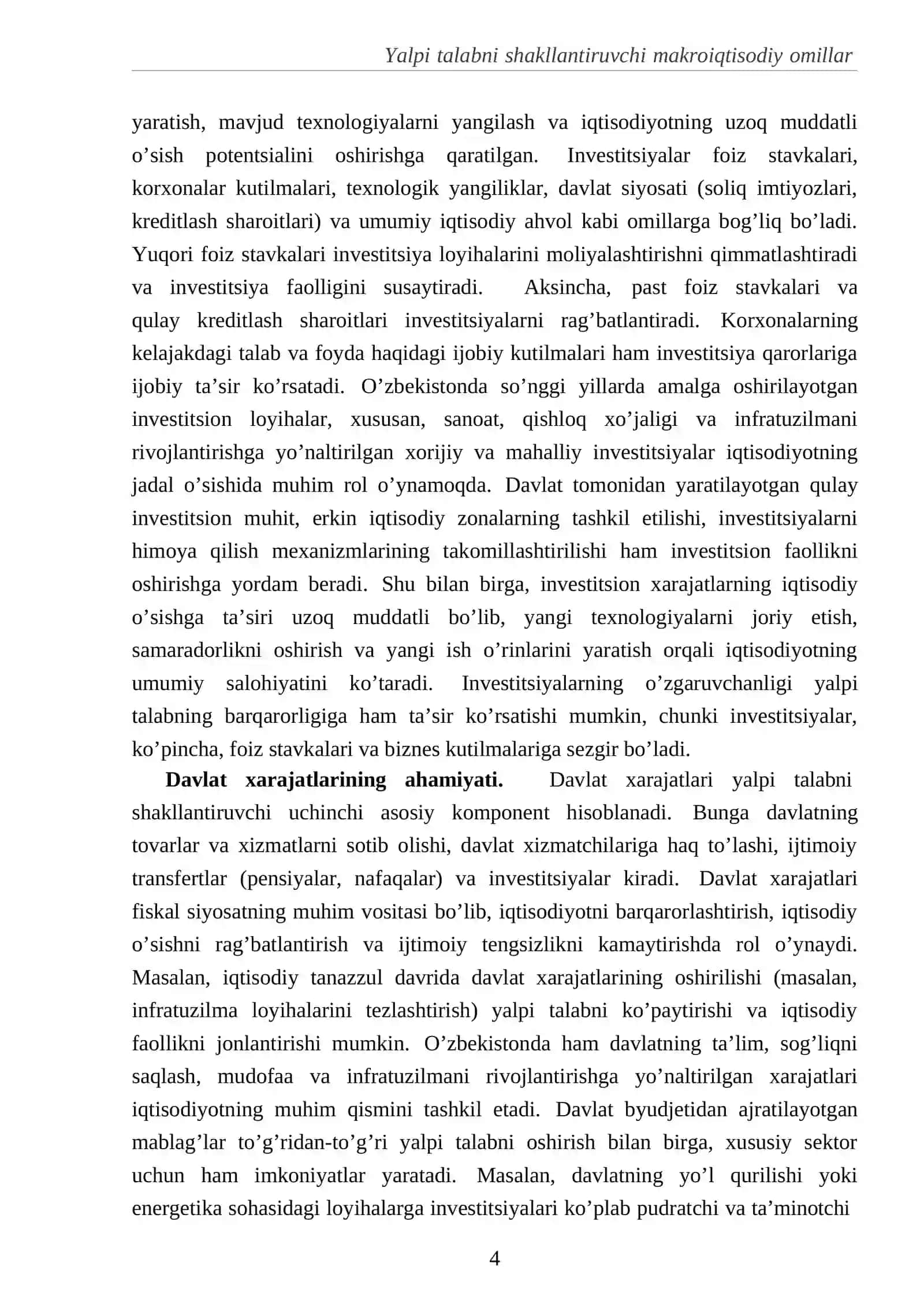 Yalpi talabni shakllantiruvchi makroiqtisodiy omillar 4