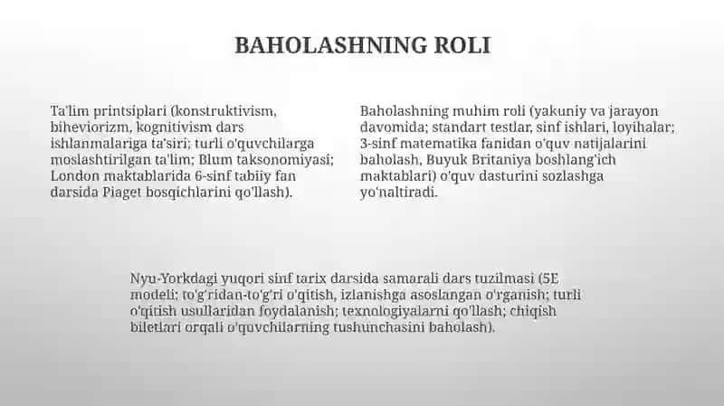 Taʼlim tamoyillari va qoidalari.Dars taʼlimning asosiy shakli sifatida 4