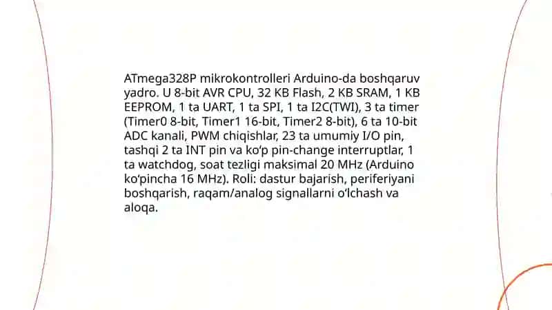 Arduino platformasining umumiy tuzilishi va ishlash prinsipi 4