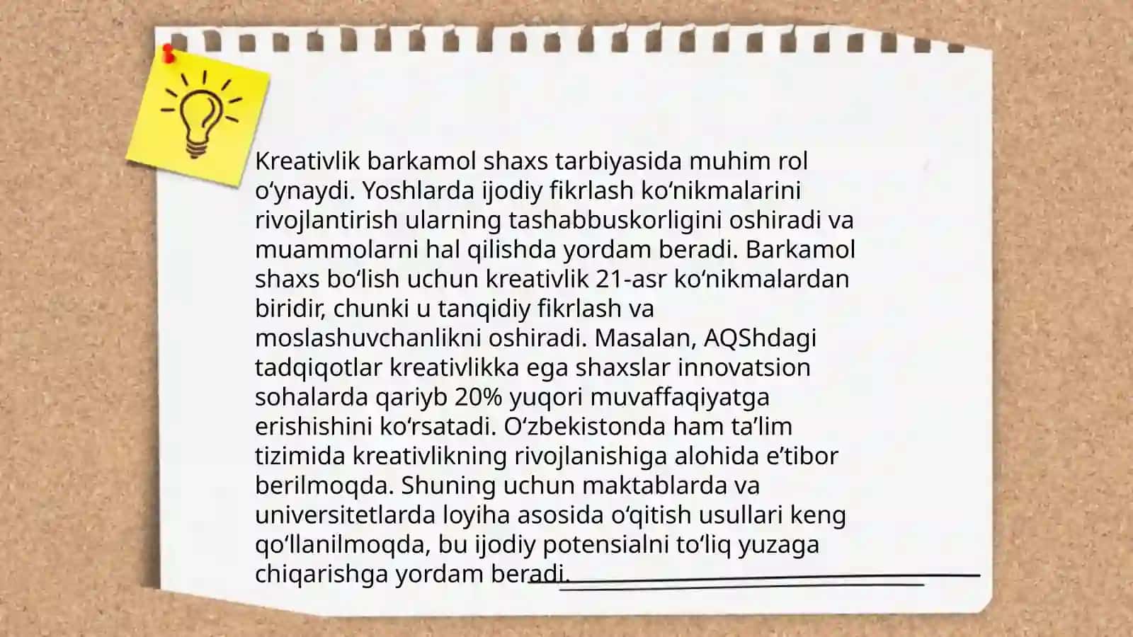 Pedagogikada kreativlik potensiyalini rivojlantirish metodlari va vositalari 4