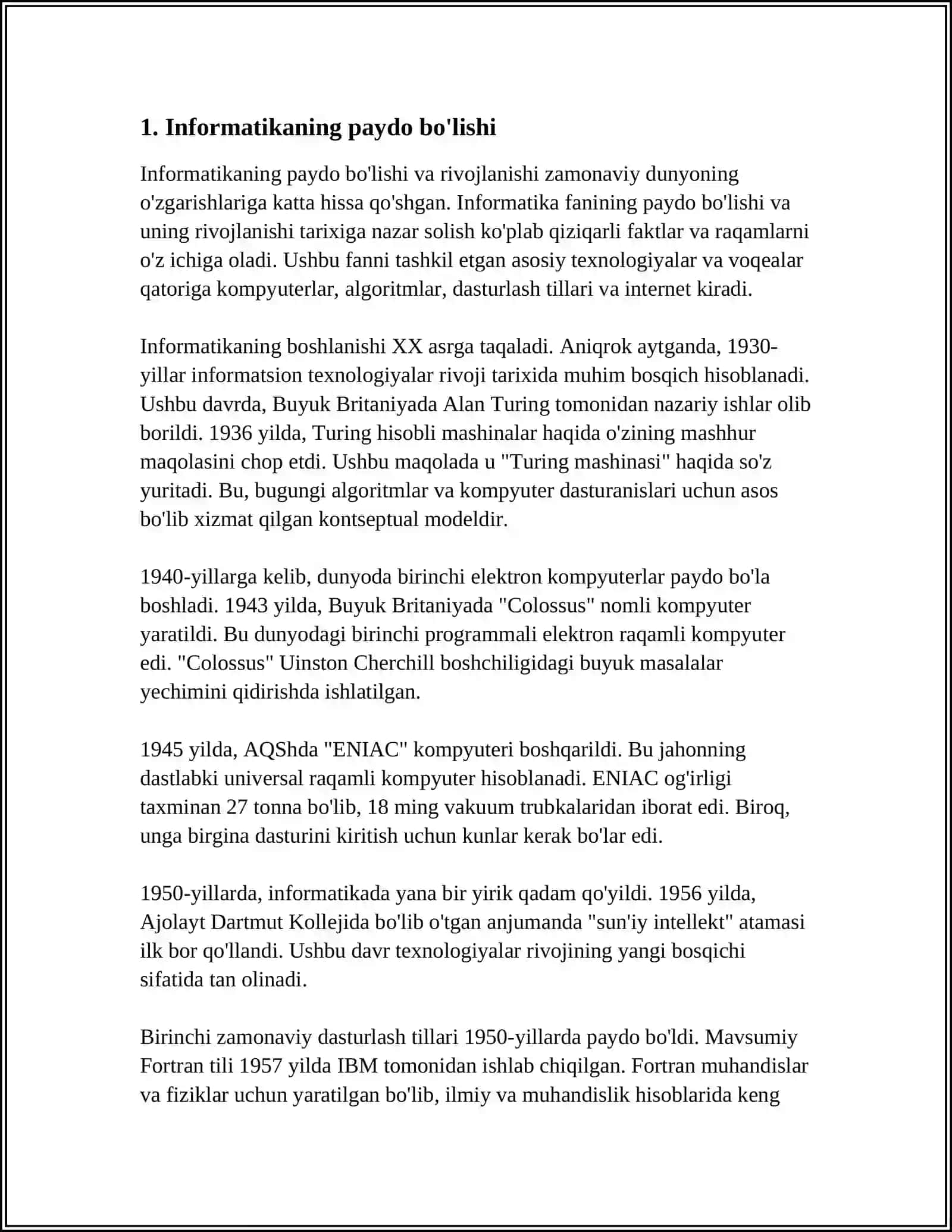 INFORMATIKANING FAN SIFATIDA SHAKILLANISH TARIXI 4