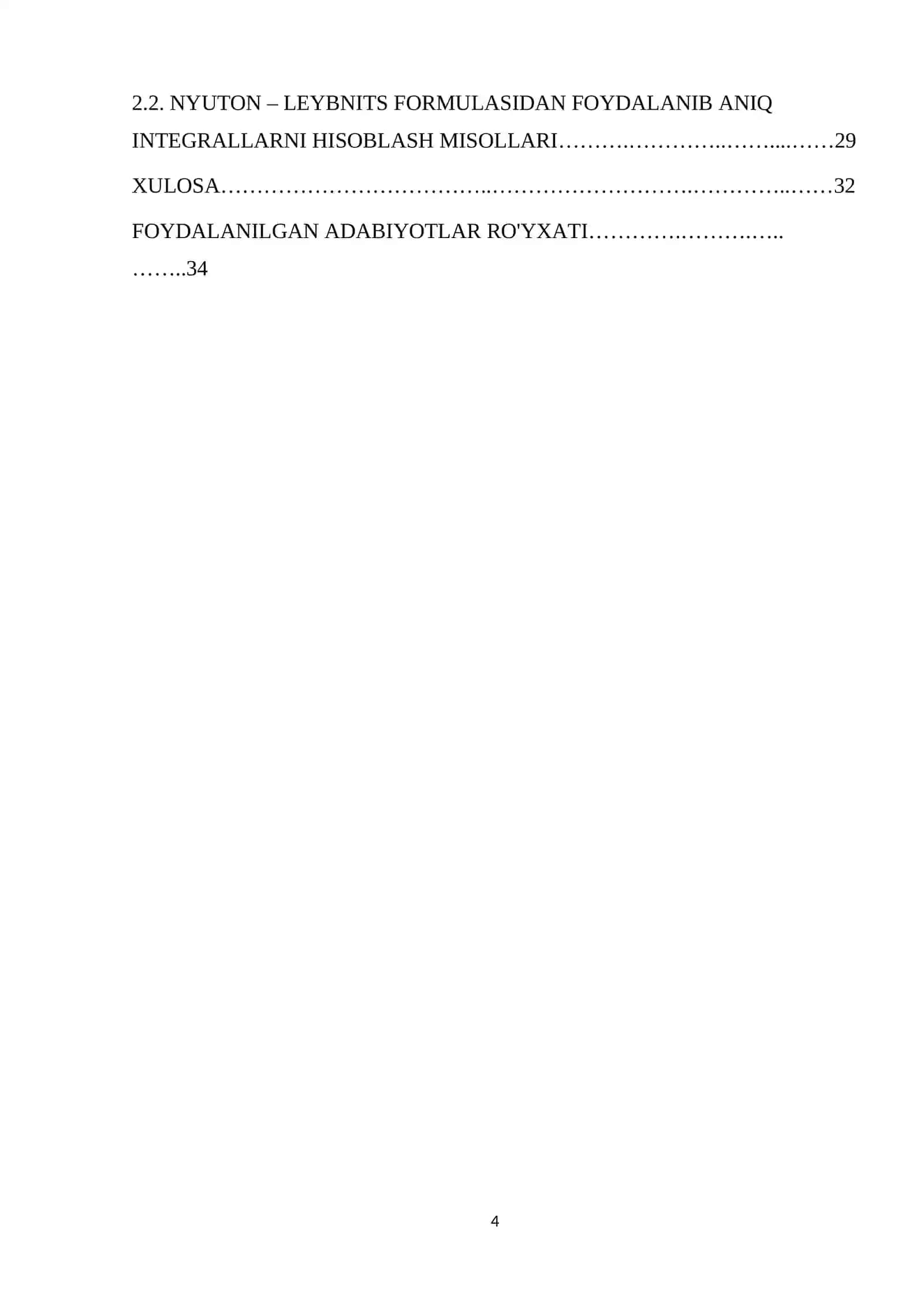 Aniq integrallarni hisoblash. Nyuton Leybnits formulasi 4