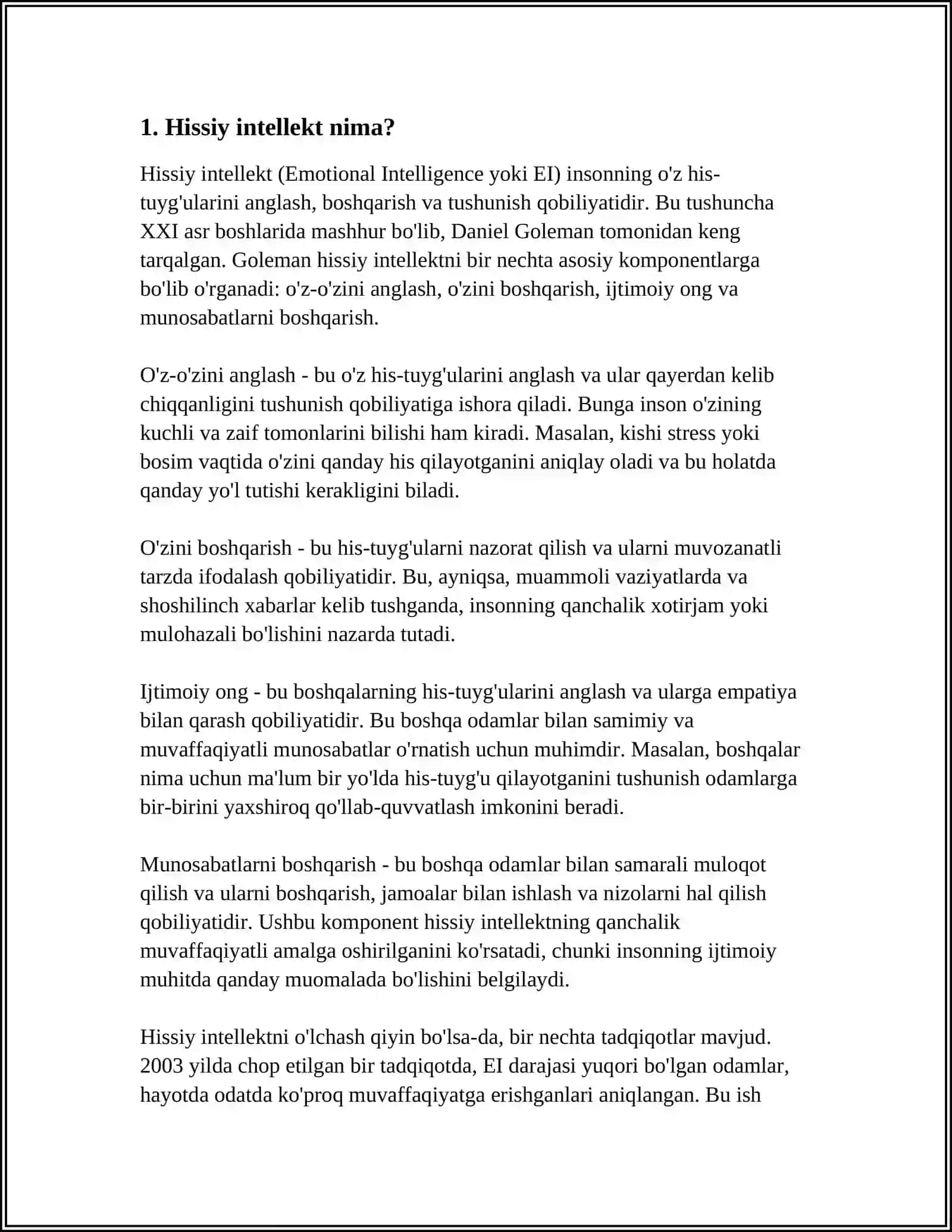 HUQUQ VA YURIST SHAKLLANISHIDA HISSIY INTELLEKT (EMOTIONAL INTELLIGENCE) 4