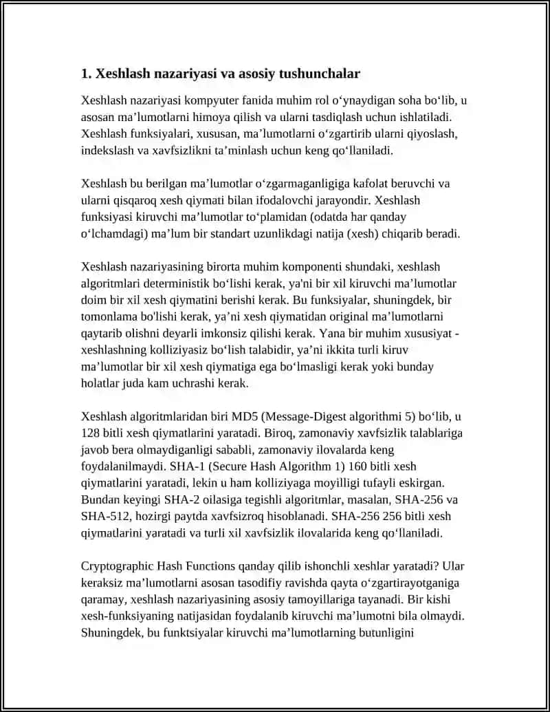 MAʼLUMOTLARNI XESHLASHTIRISH 4