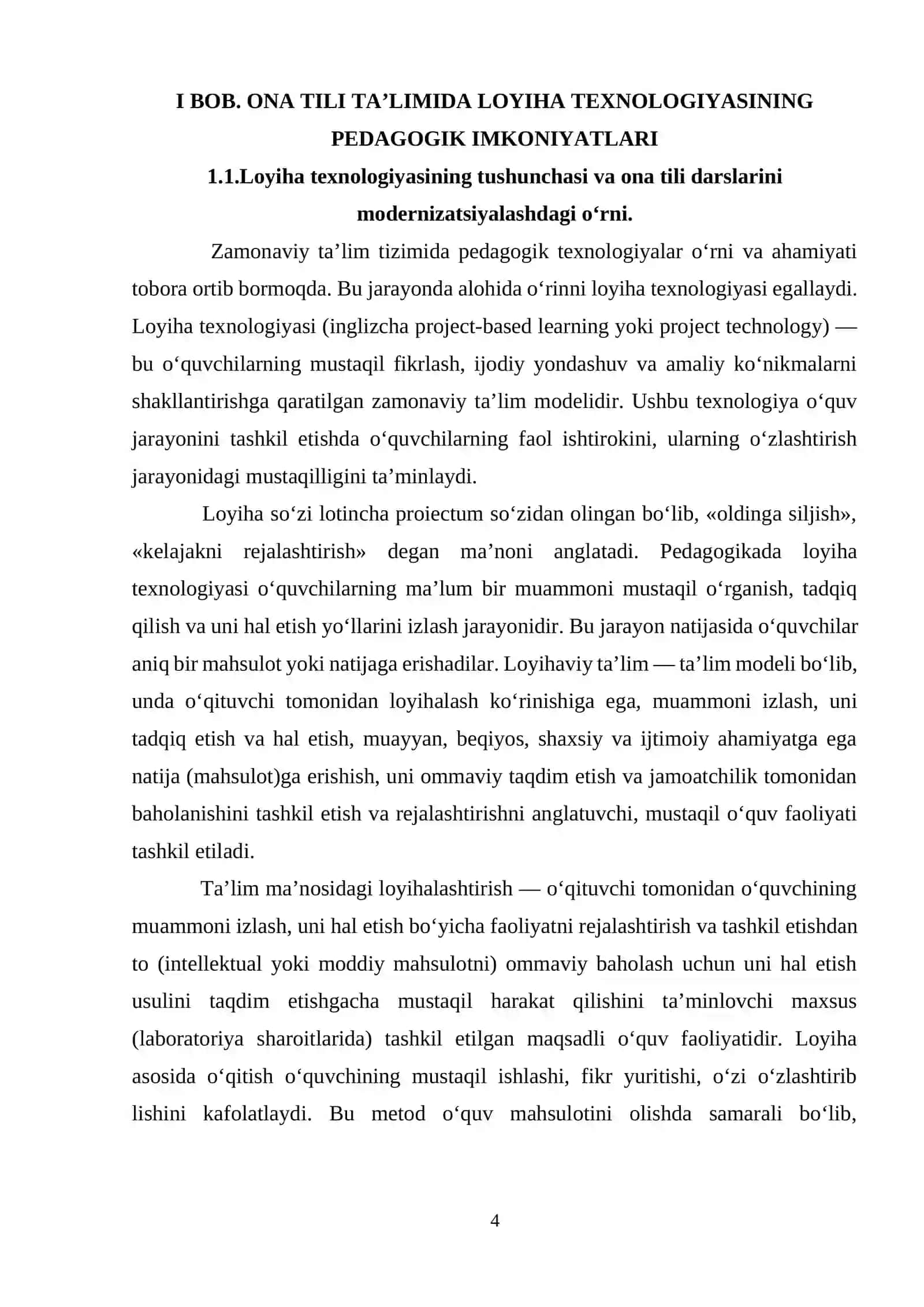 ONA TILI TA’LIMIDA LOYIHA TEXNOLOGIYASINING PEDA-GOGIK IMKONIYATLARI 4