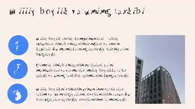 Jamiyat ishlab chiqarishining natijasi sifatida milliy boylik va uning tarkibi 4