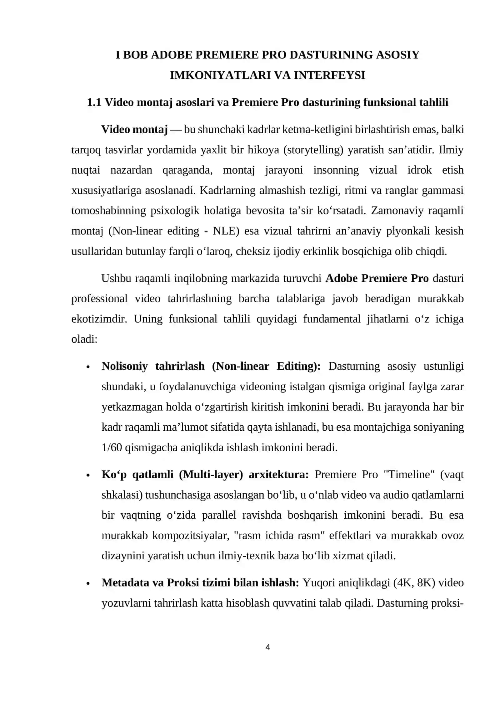 "Adobe Premier Pro yordamida video yozuvlarni tahrirlash" 4
