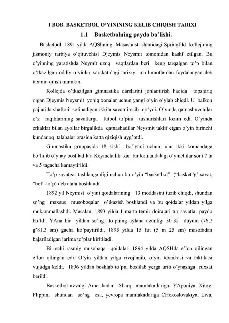 Basketbol o'yinining rivojlanish tarixi va rivojlanish bosqichlari 4