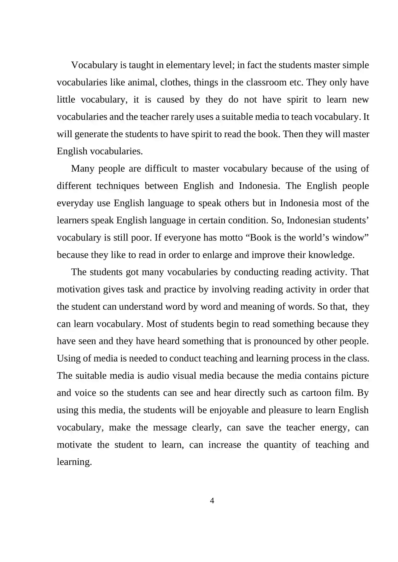The Effectiveness of Teaching Vocabulary 4