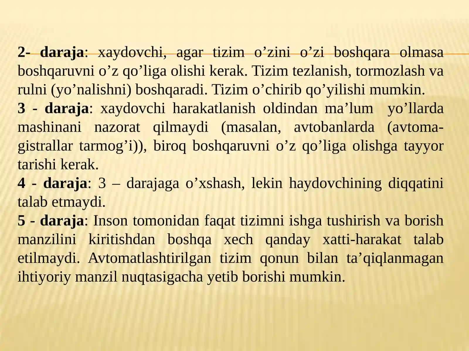 Haydovchisiz boshqariladigan transport vositalarining istiqbollari 4