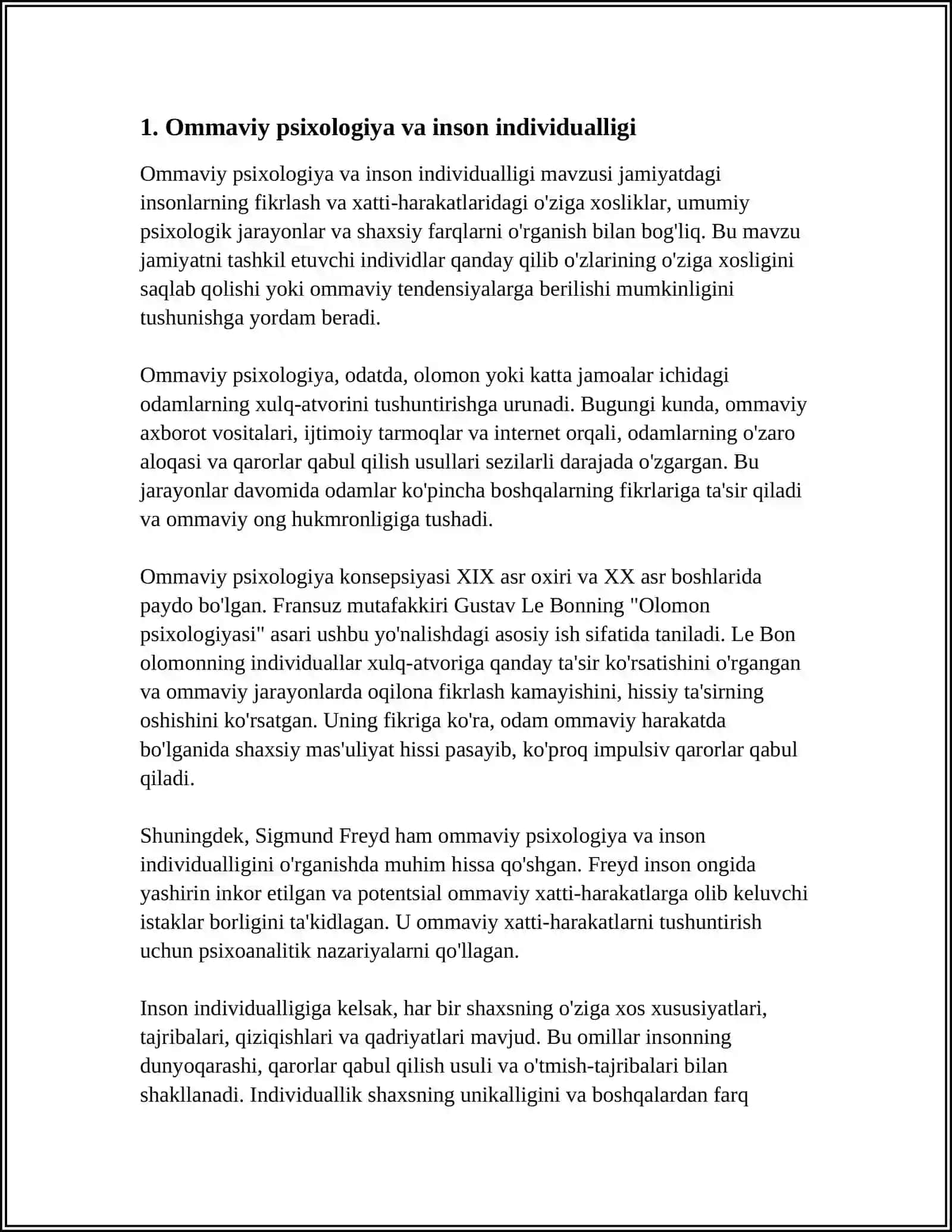 INSON INDIVIDUALLIGINING TURLI PSIXOLOGIK MAKTABLARDA OʻRGANILISHI 4