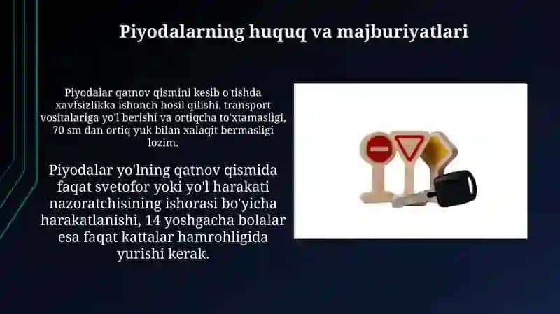 Yoʻl harakati xavfsizligi sohasidagi asosiy huquqiy normalar va ularning amaliy qoʻllanilishi 4