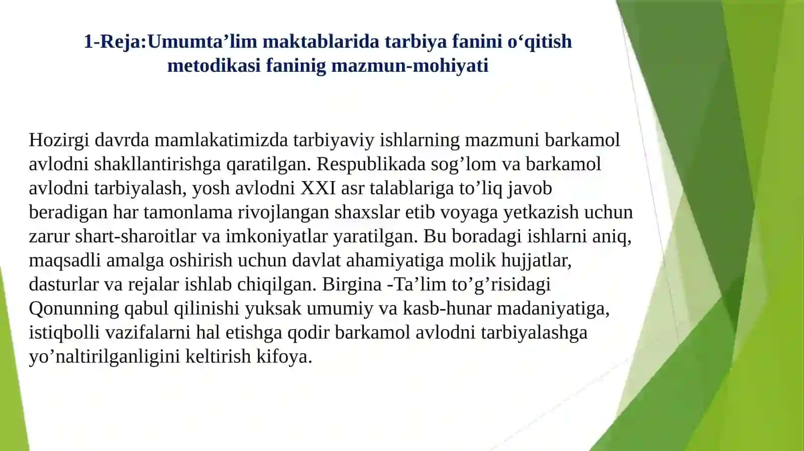 Umumta’lim maktablarida tarbiya fanini o‘qitish metodikasi 4