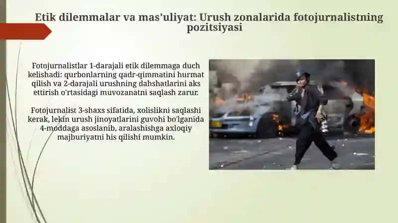 Ziddiyatli vaziyatlarda fotojurnalist faoliyati 4