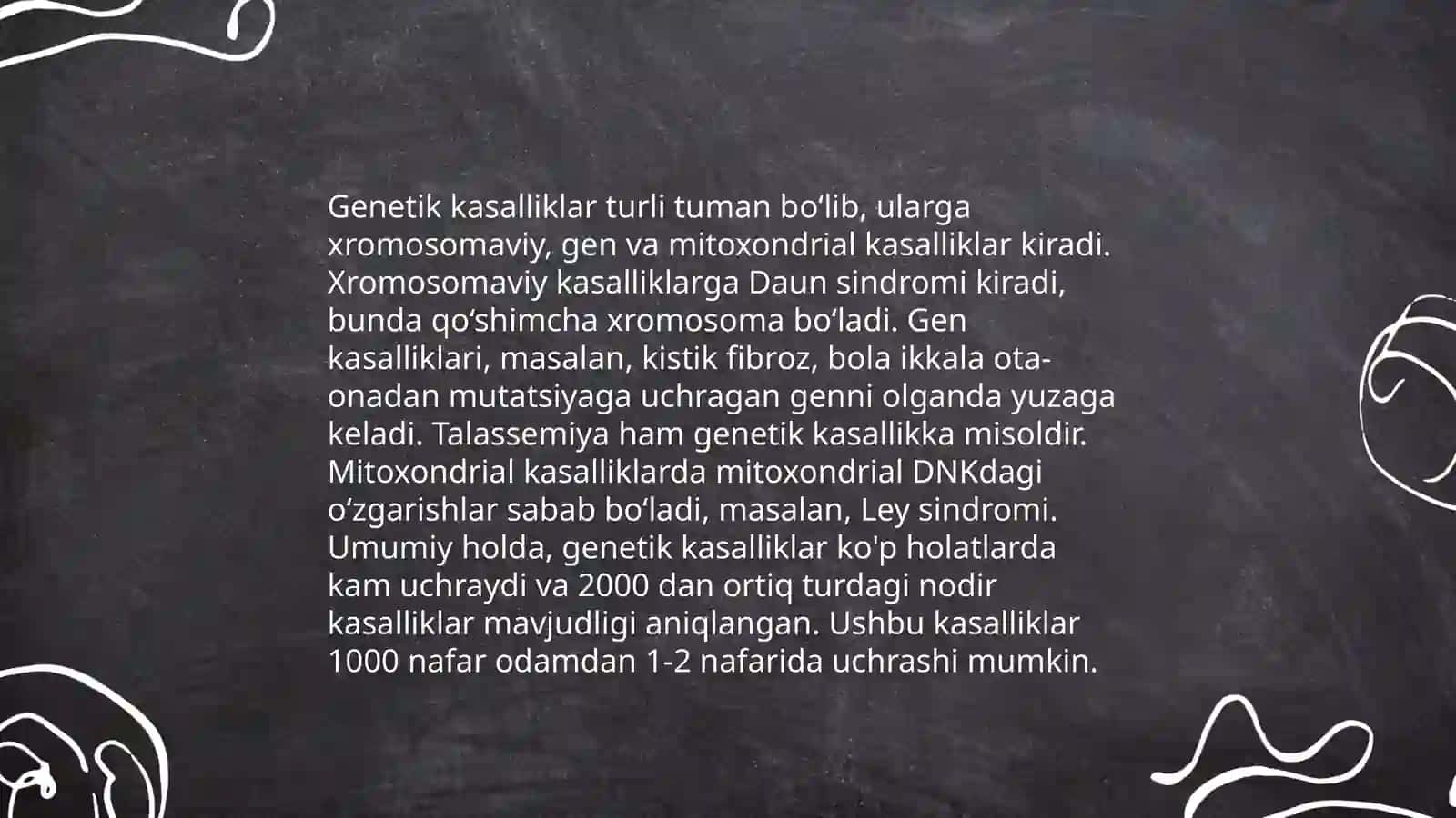 Irsiyat va irsiy kasaliklar.Nerv tizimining ahamiyati va gigeniyasi 4
