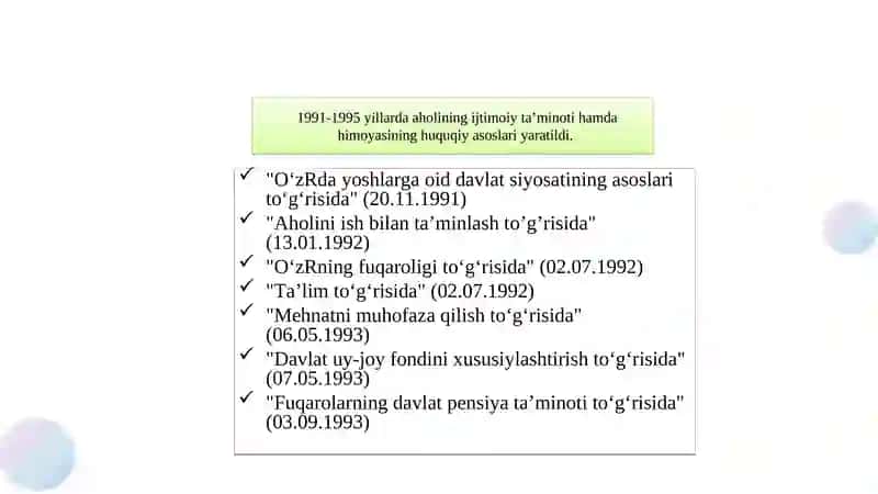 O‘zbekiston Respublikasidagi  ijtimoiy o‘zgarishlar 4