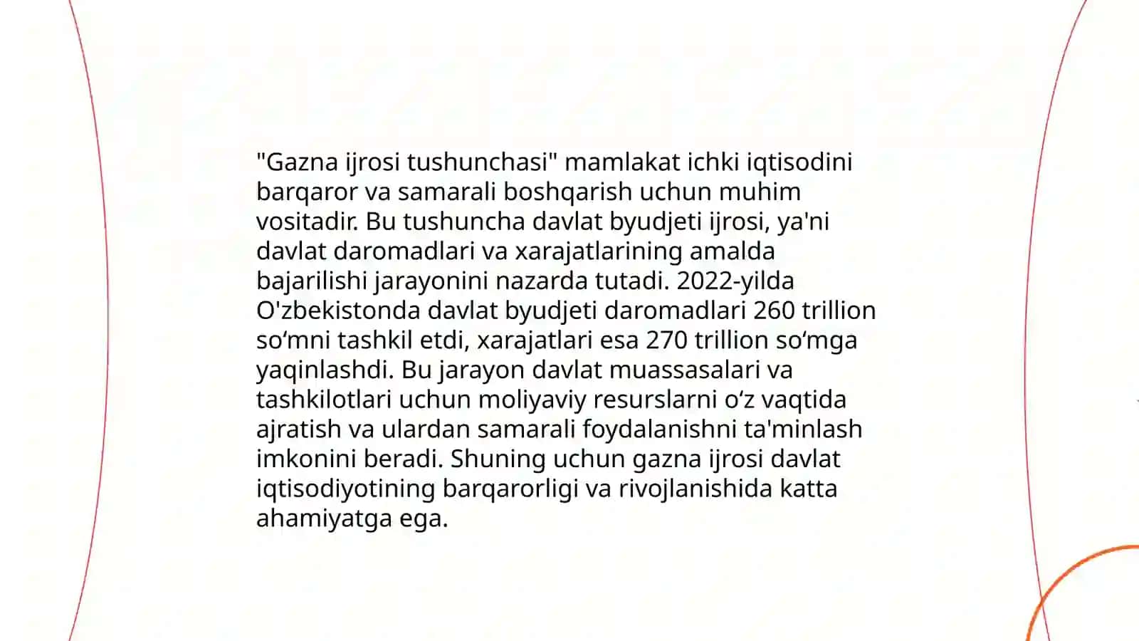Davlat budjeti gazna ijrosini tashkil etish 4