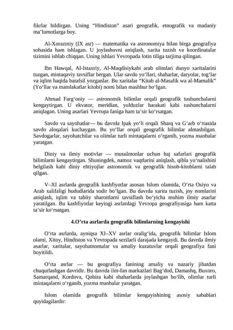 Geografik bilimlar 4