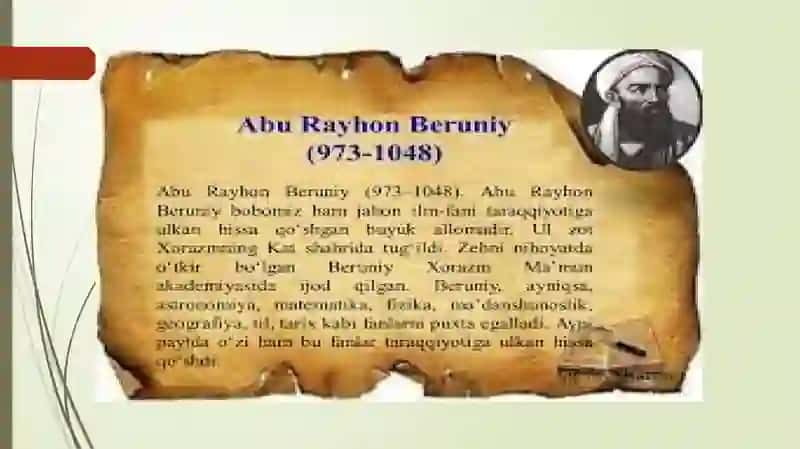 Abu Rayhon Beruniyning jahon ilm faniga qoʻshgan hissasi 4