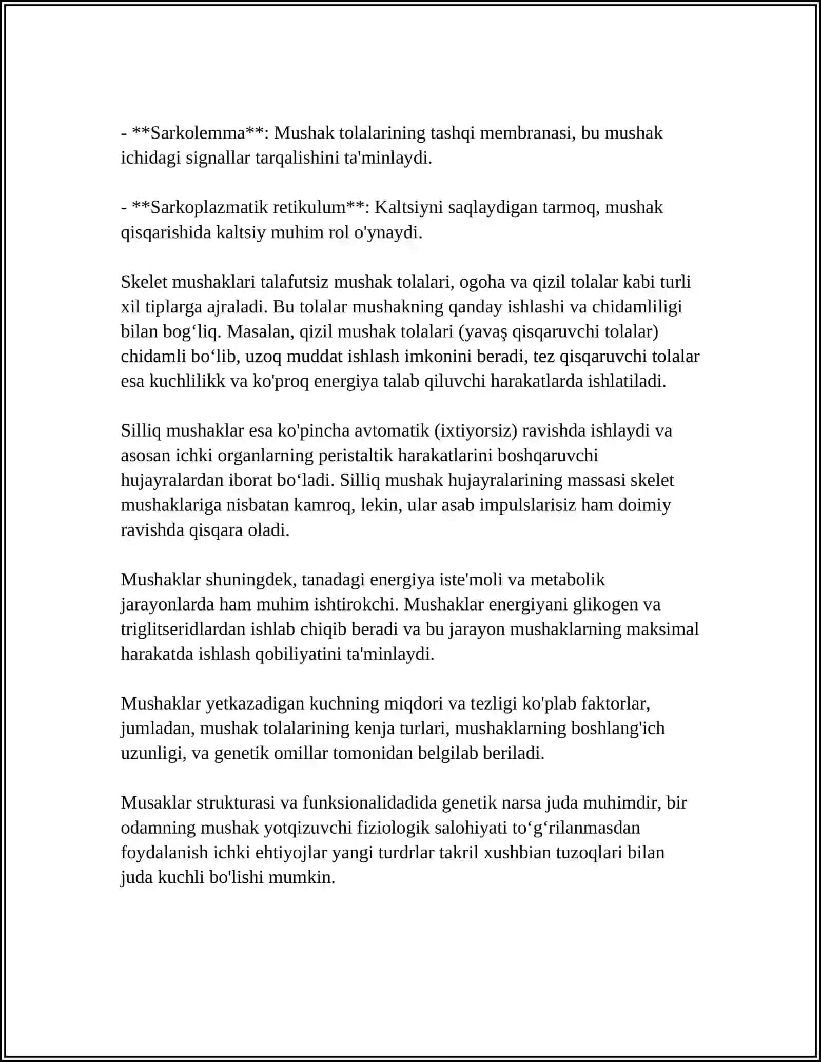 Mushaklarning tuzilishi 4