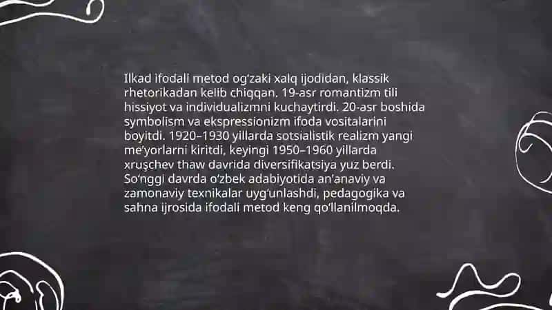 Ifodali metod, adabiy oqim va individual uslub 4