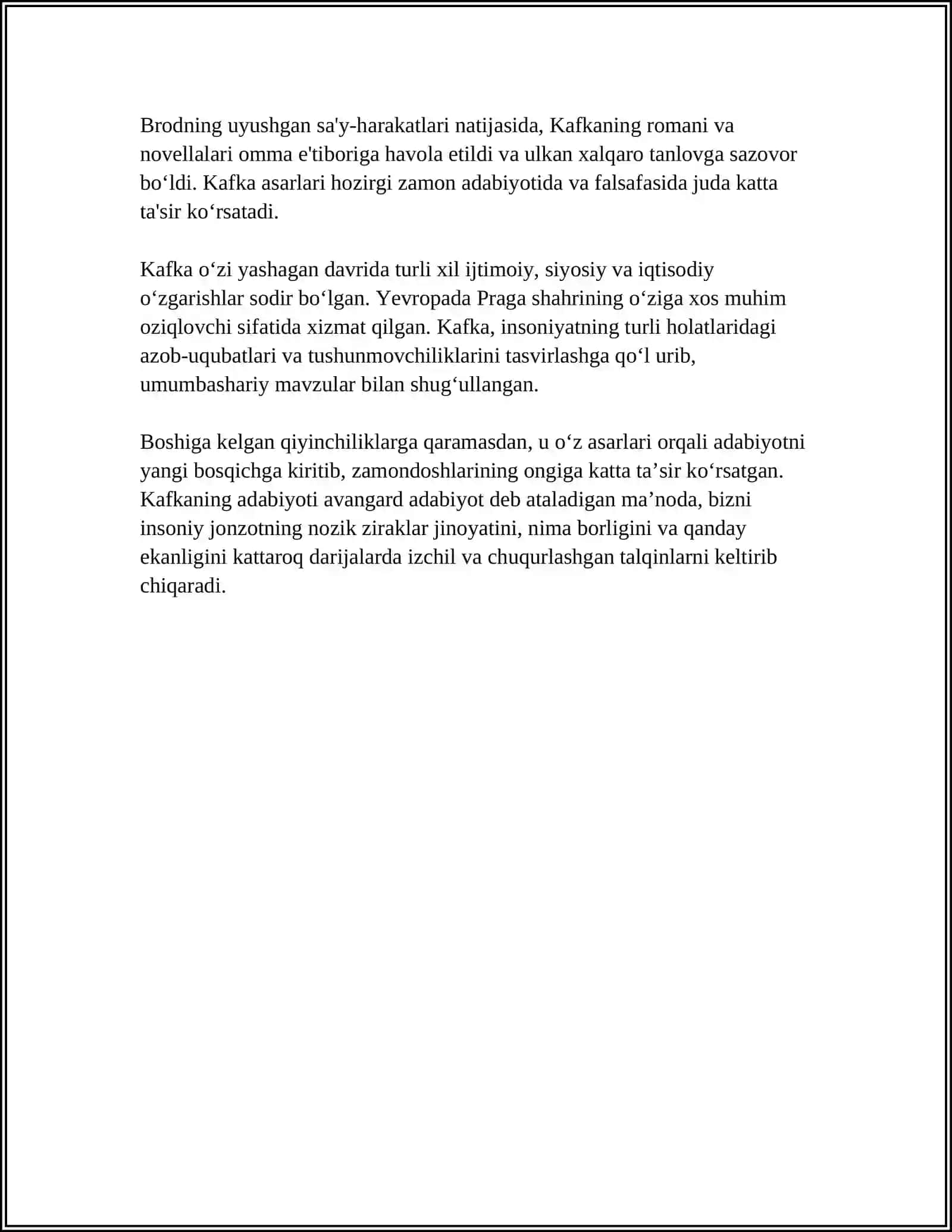 KAFKA VA UNING "EVRILISH ASARI" 4