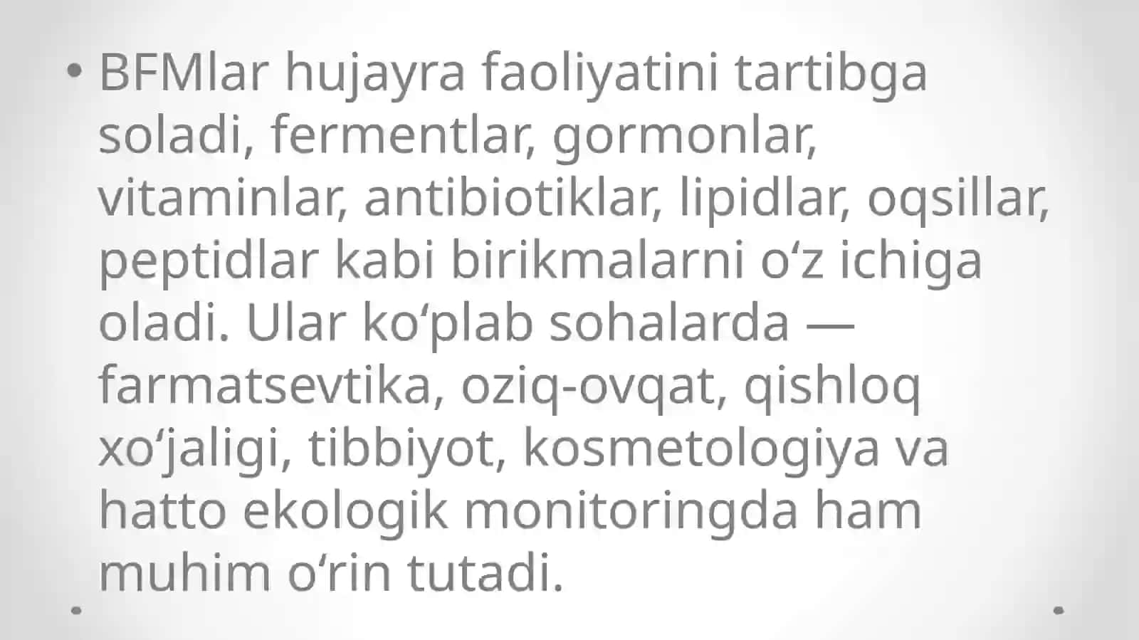 Biologik faol moddalarni texnologik ishlab chiqarishni asbobsozlik va nazorat qilish 4