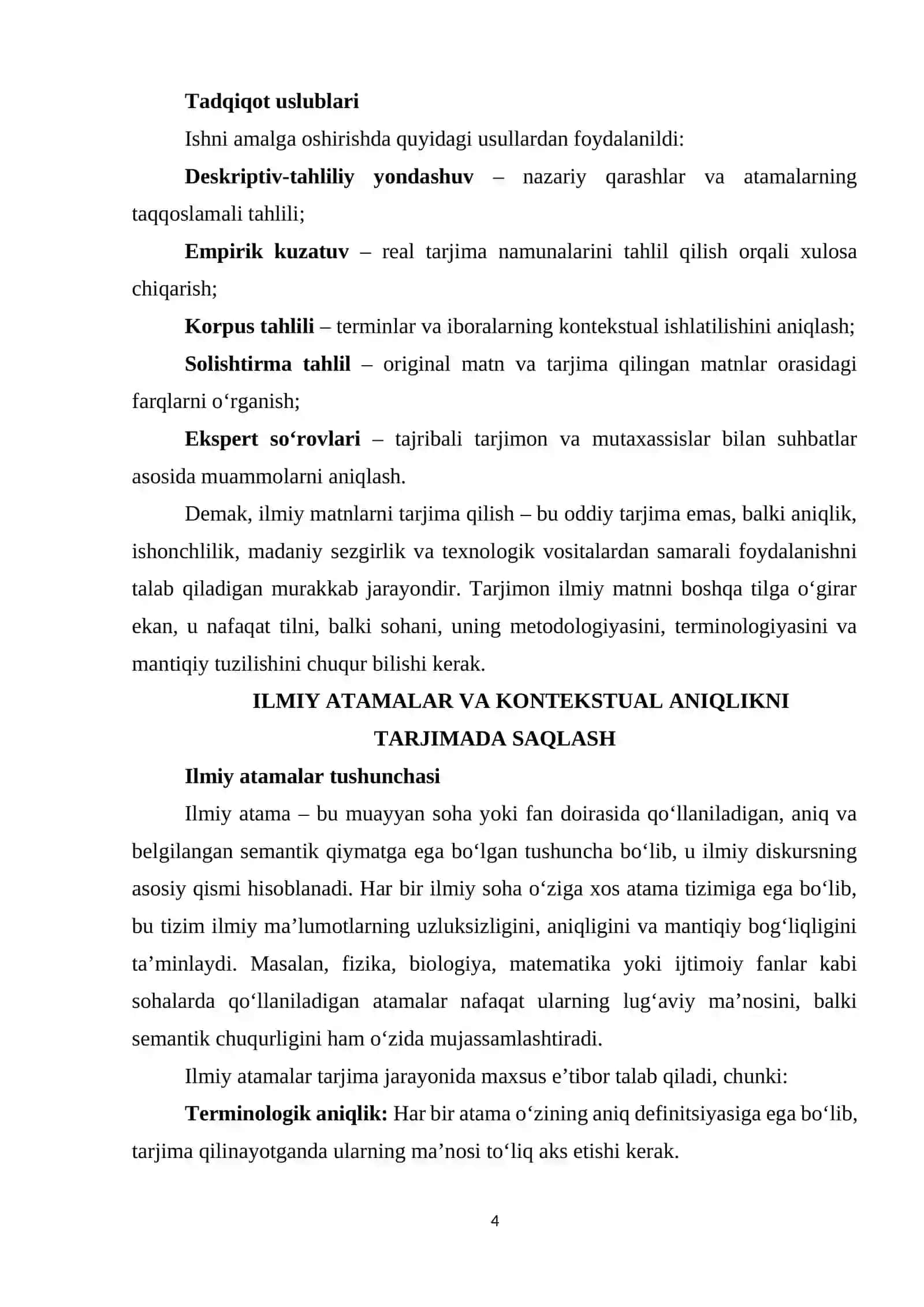 Ilmiy uslubga oid matnlarni tarjima qilish 4
