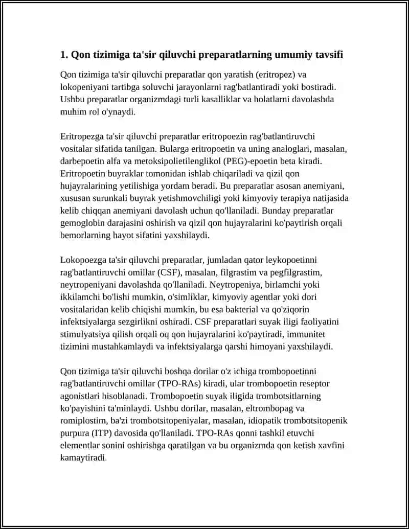 QAN SISTEMASINA TASIR ETIWSHI PREPARATLAR ERITOPOEZ LOKOVPOEZ QARAQALPAQ TILINDE BOSIN 4