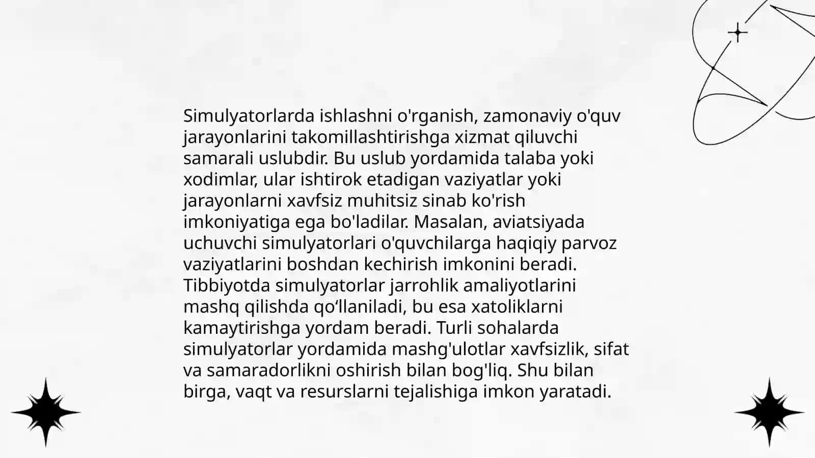 Simulyatotlar bilan ishlash usullaru 4