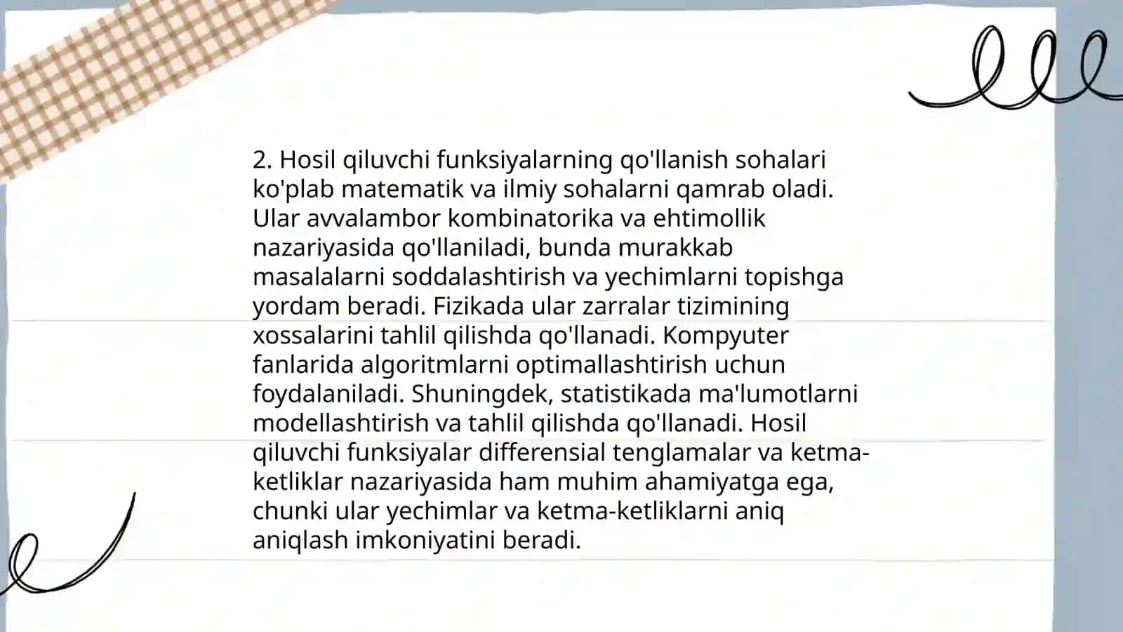 Hosil qiluvchi funksiyalar 4