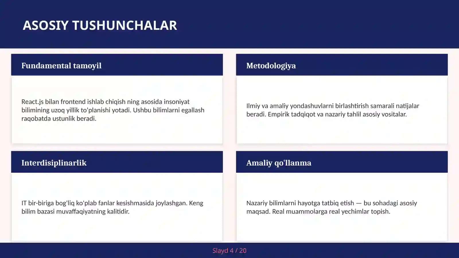 REACT.JS BILAN FRONTEND ISHLAB CHIQISH 4