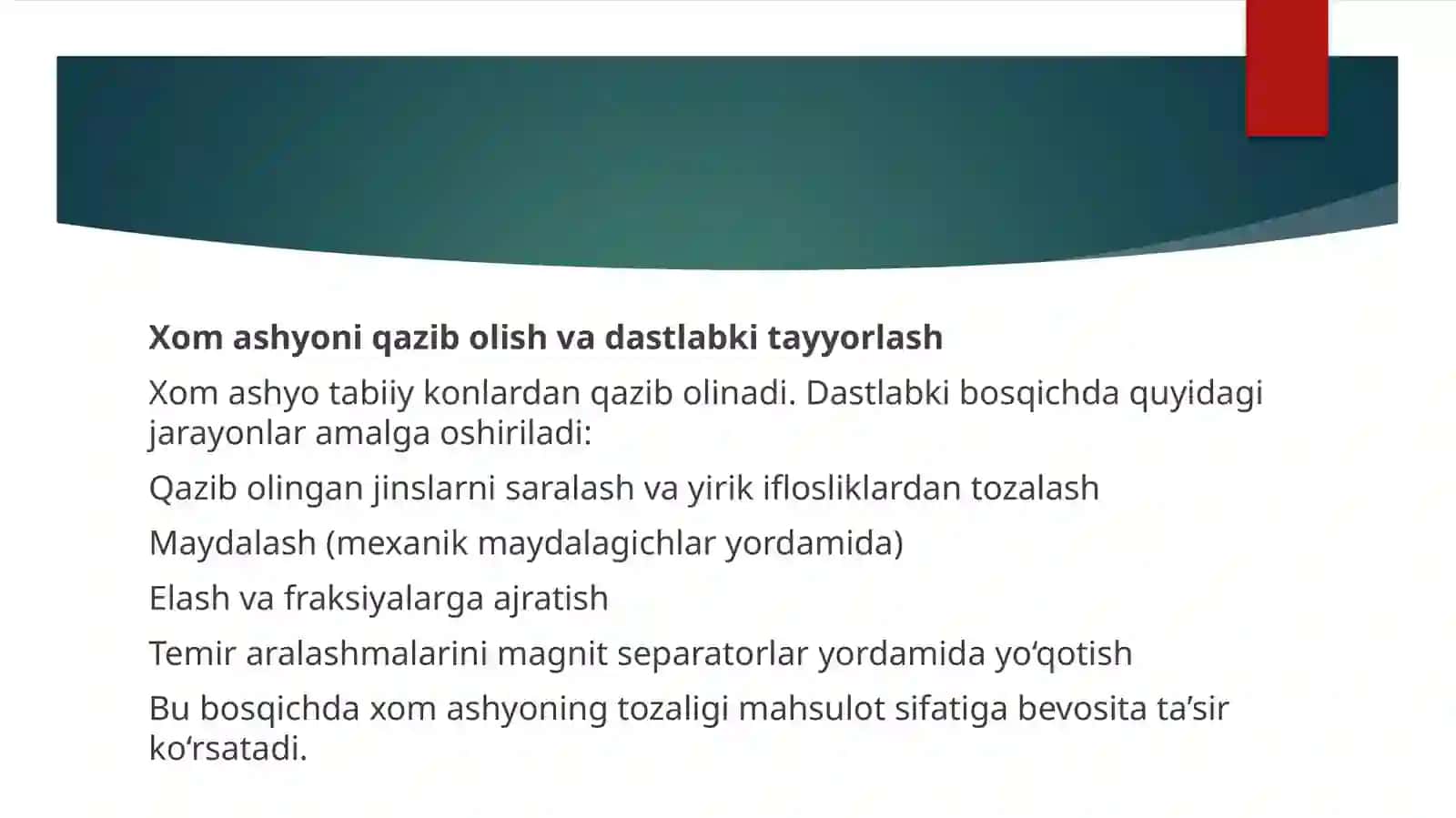Sanitar-texnik keramika xom ashyosi ishlab chiqarish texnologiyasi 4