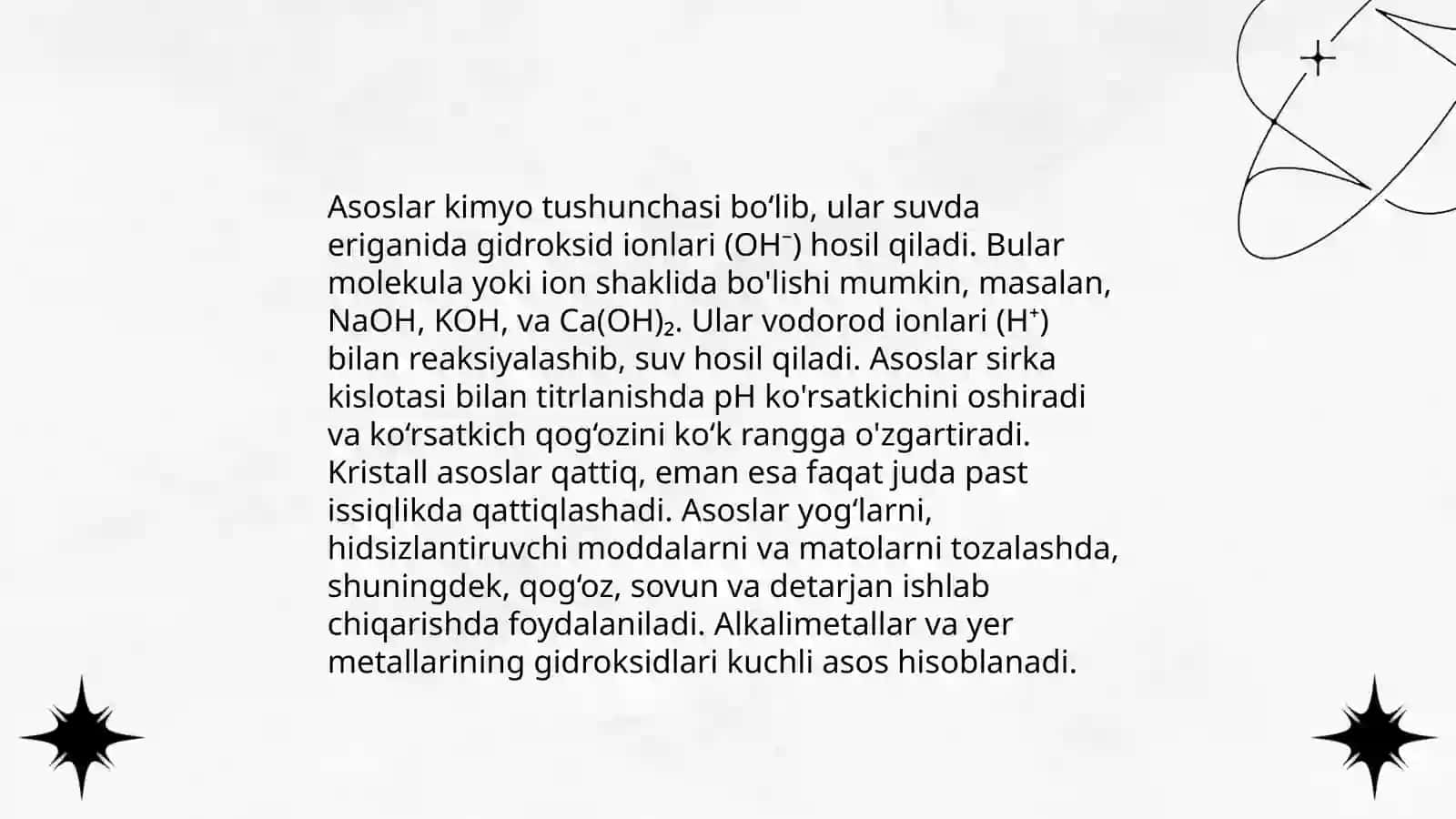 Asoslar kimyosi 4