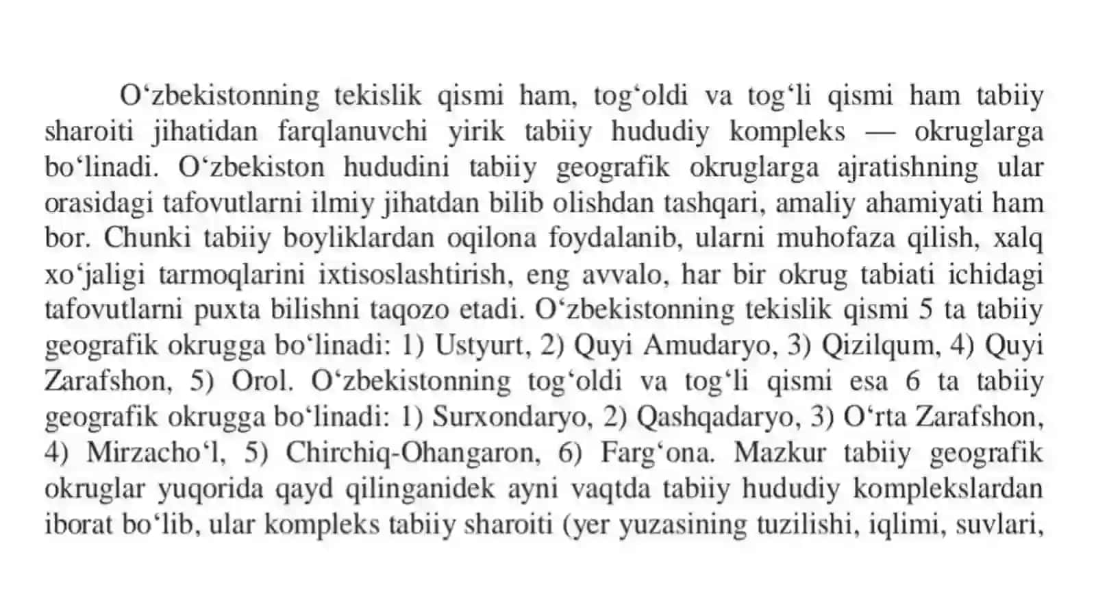 O‘zbekistonning tabiiy geografik rayonlashtirilishi. 4