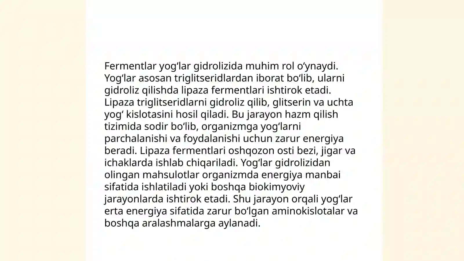 Yogʻlar gidrolizida ishtirok etuvchi fermentlar 4