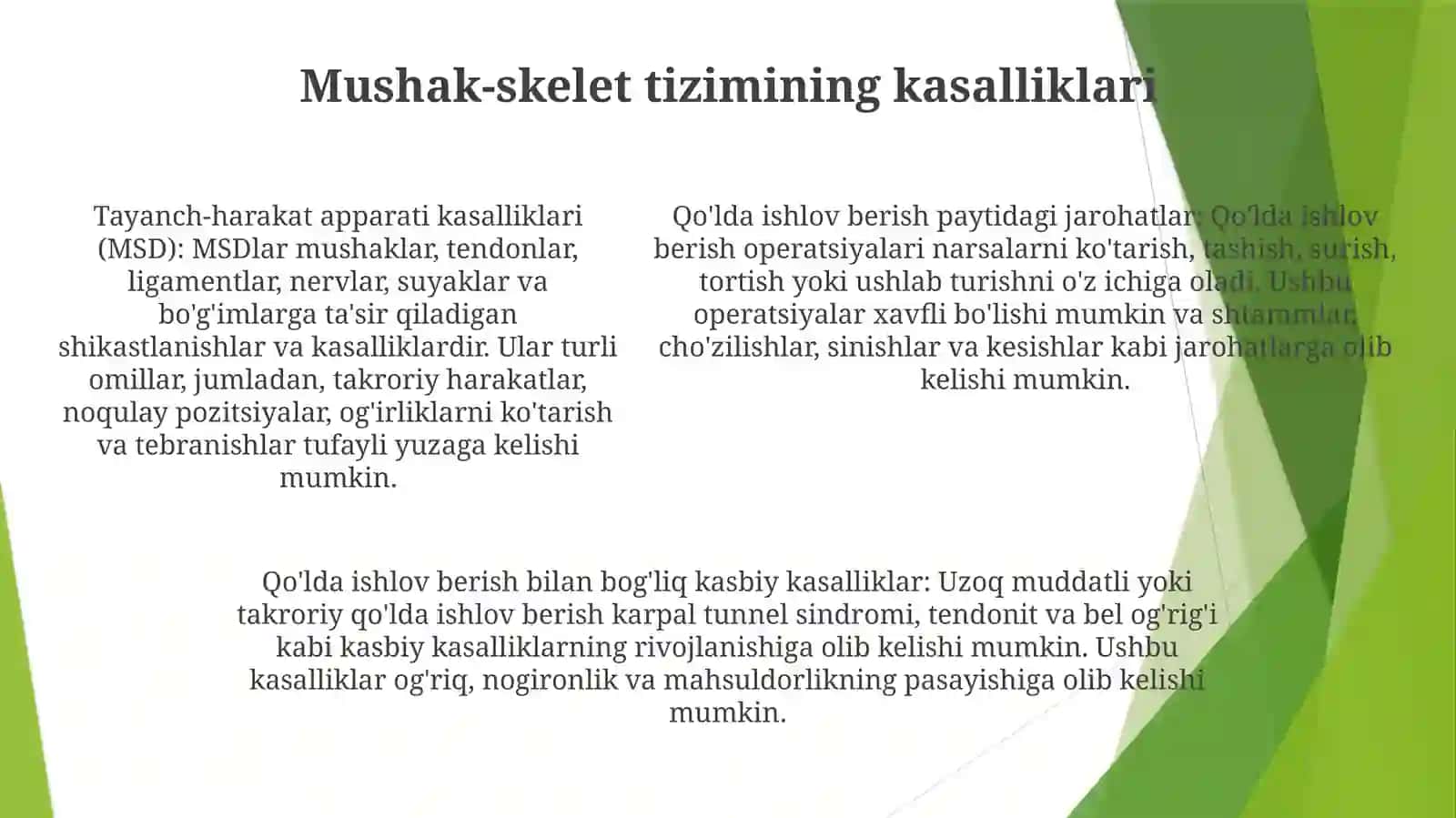 Ishlab Chiqarishda Faoliyat Jarayoni Vaqtida Yuzaga Keladigan Jarohatlanishlar Va Kasb Kasalliklari 4